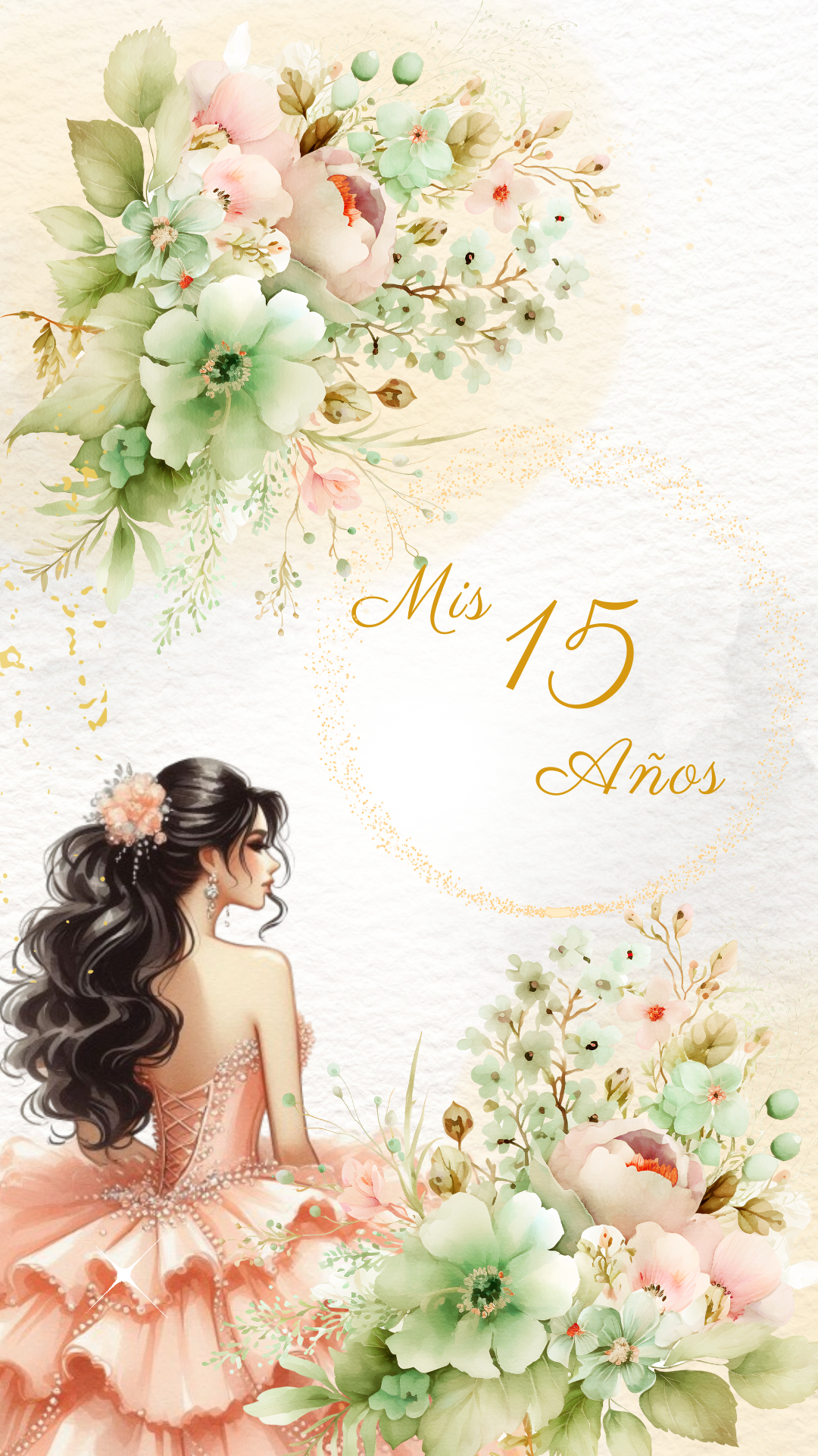 Haz que tu día especial brille con esta invitación digital de 15 años color salmón, elegante, animada y personalizable. ¡Comparte tu estilo desde el primer momento!